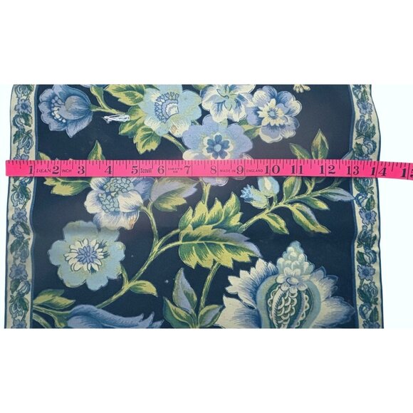 VTG April Cornell Floral Table Runner Plus 2 Place Mats W Navy Blue & Green Patt - Picture 16 of 16